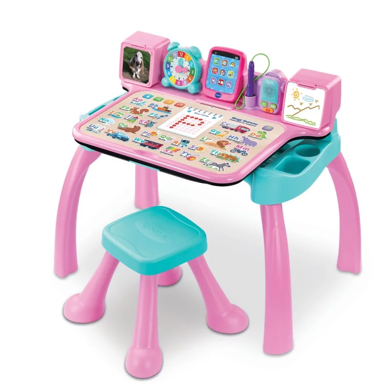 Image : Vtech MagiBureau interactif et musical 6 en 1 Rose