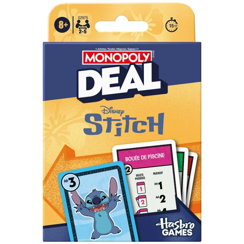 Image : Monopoly Deal Stitch - Jeu classique Hasbro