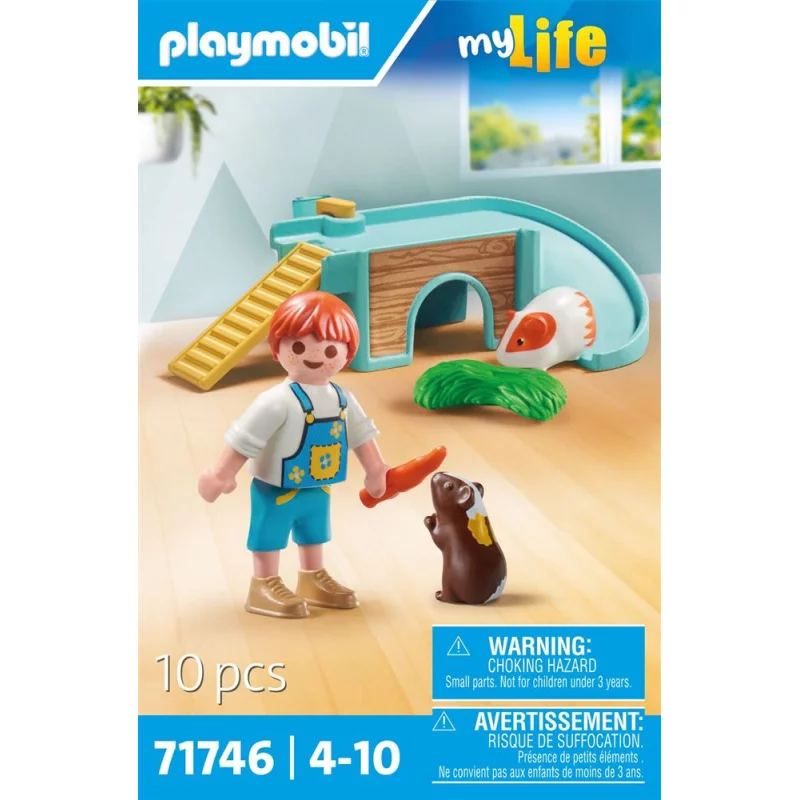 Image : Playmobil My Life 71746 Enfant 2 cochons d'Inde et accessoires