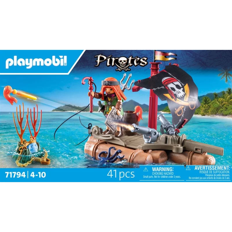 Image : Playmobil Pirates 71794 Pirate avec radeau flottant et trésor