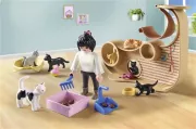 Image : Playmobil My Life 71744 Bar à chats avec 6 chats et personnages