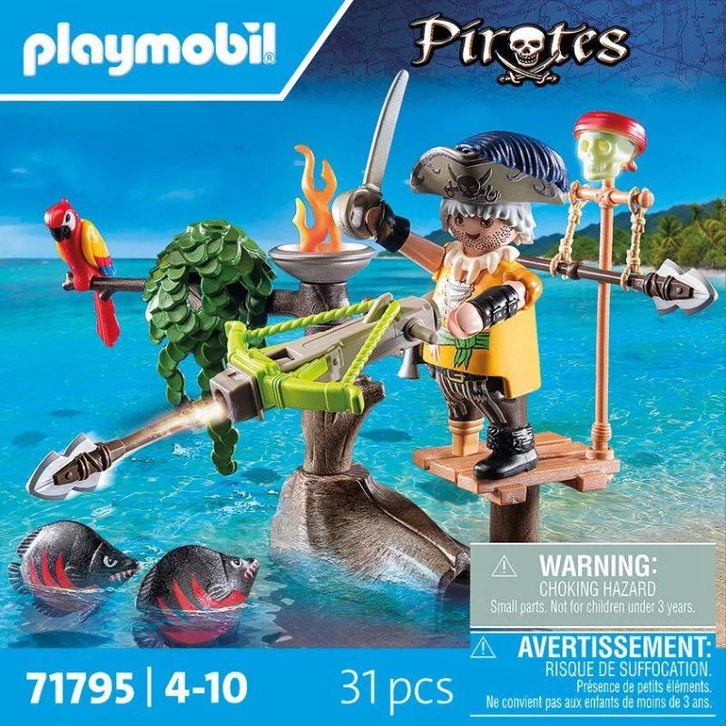 Image : Playmobil Pirates 71795 Pirate avec arbalète et poissons à viser