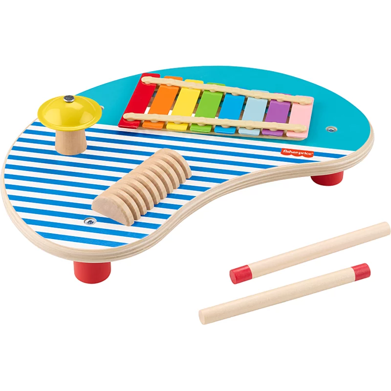 Image : Table musicale en bois avec instruments de percussion FISHER PRICE