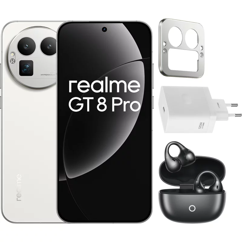 Image : REALME Pack GT8 Pro 512Go Blanc+Charger+BudClip