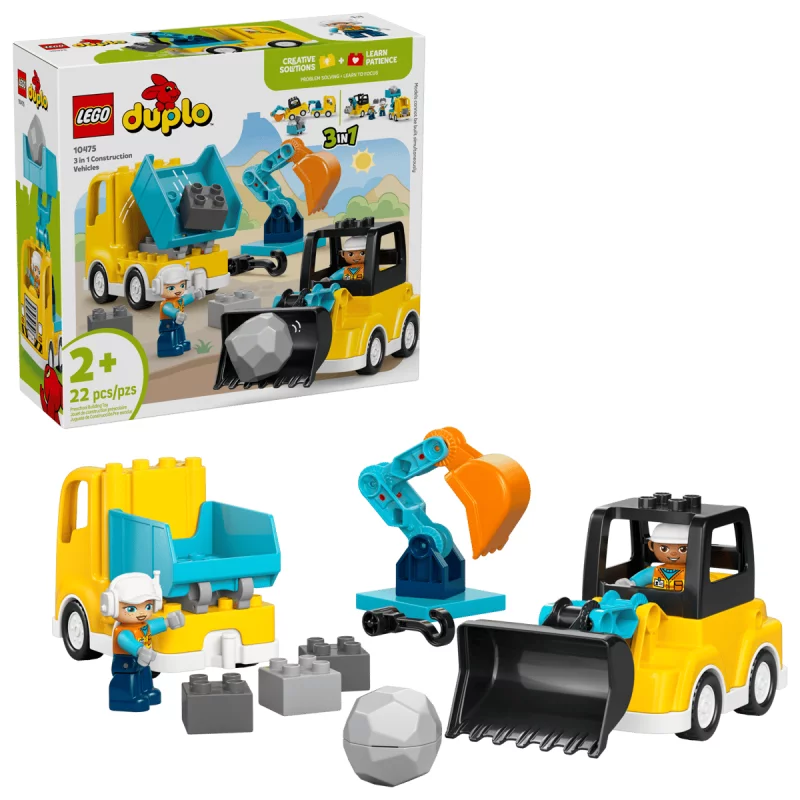 Image : LEGO DUPLO Town 10475 Les véhicules de chantier 3-en-1