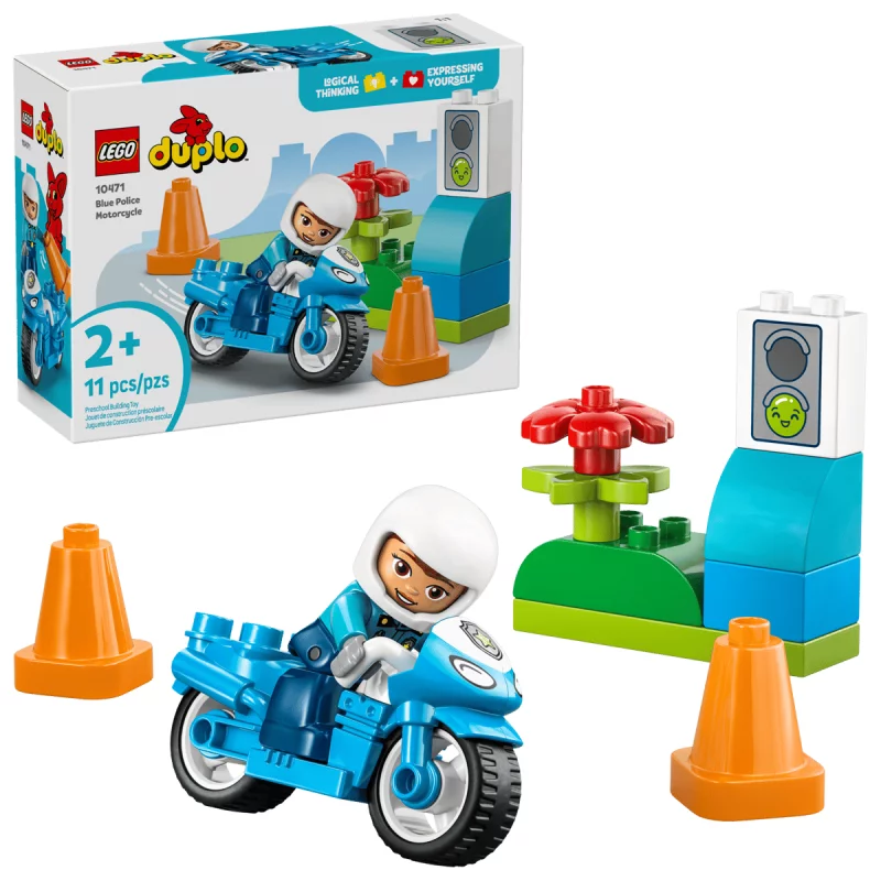 Image : LEGO DUPLO Town 10471 La moto de police bleue