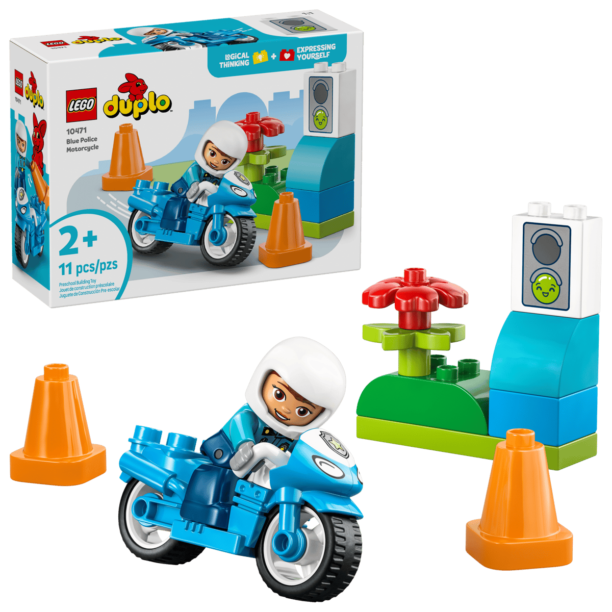 Image : LEGO DUPLO Town 10471 La moto de police bleue
