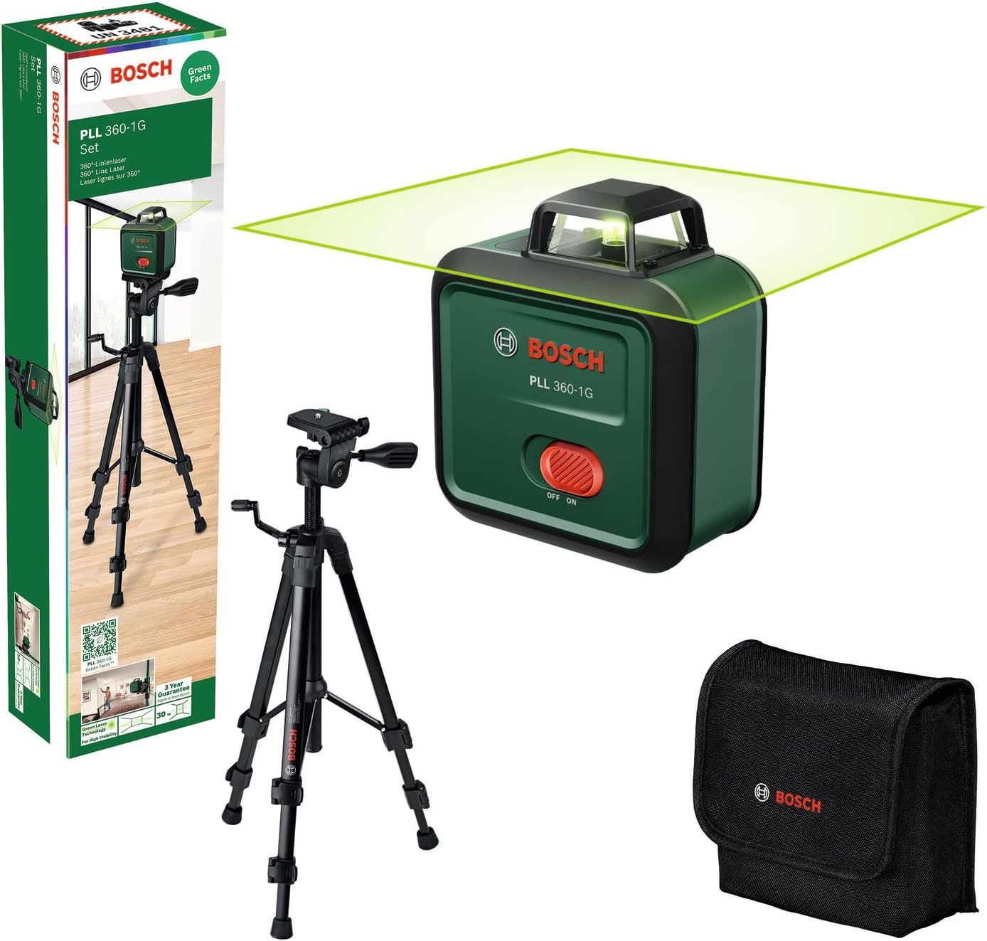Image : BOSCH PLL 360 1G - Niveau laser à lignes vertes - 0603663M01