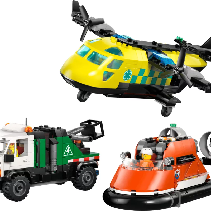 Image : LEGO 60505 Avion camion d'assistance et aéroglisseur modulable City