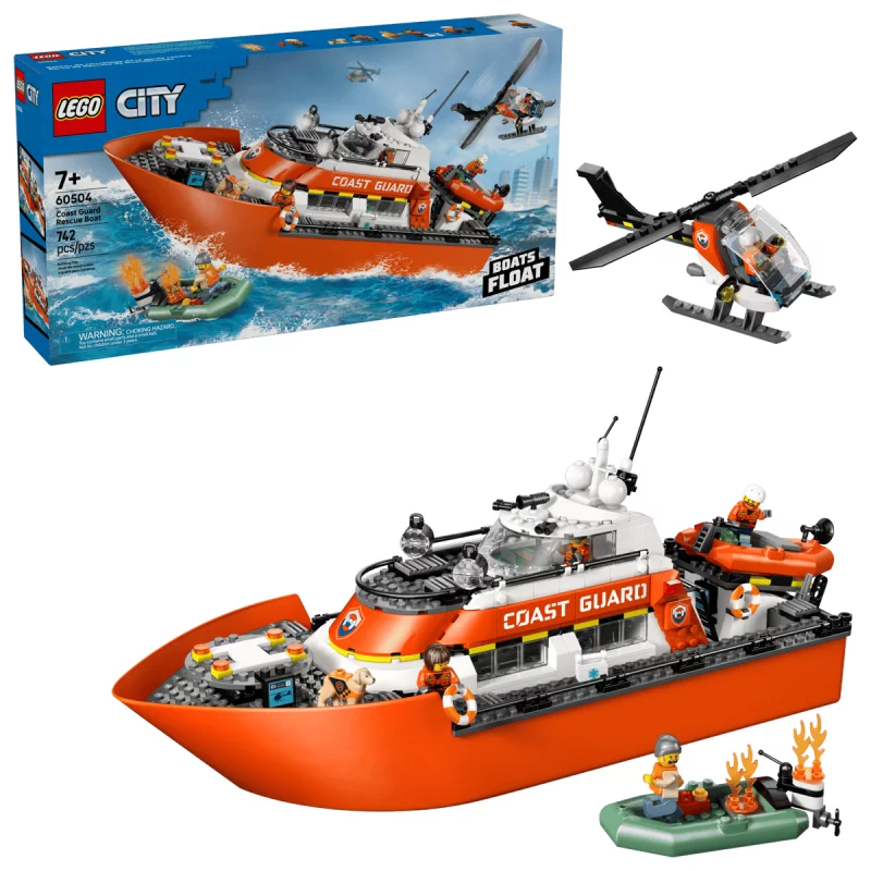 Image : LEGO 60504 Le bateau de sauvetage et l'hélicoptère des garde-côtes City