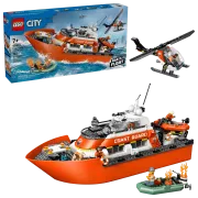 LEGO 60504 Le bateau de sauvetage et l'hélicoptère des garde-côtes City