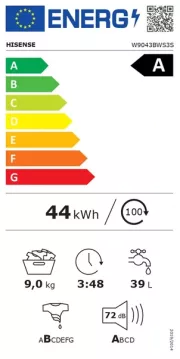 Image : HISENSE W9043BWS3S - Lave-linge hublot