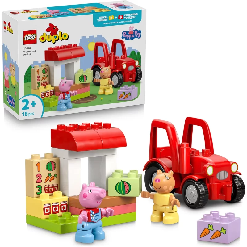 Image : LEGO DUPLO 10468 Tracteur et marché Peppa Pig