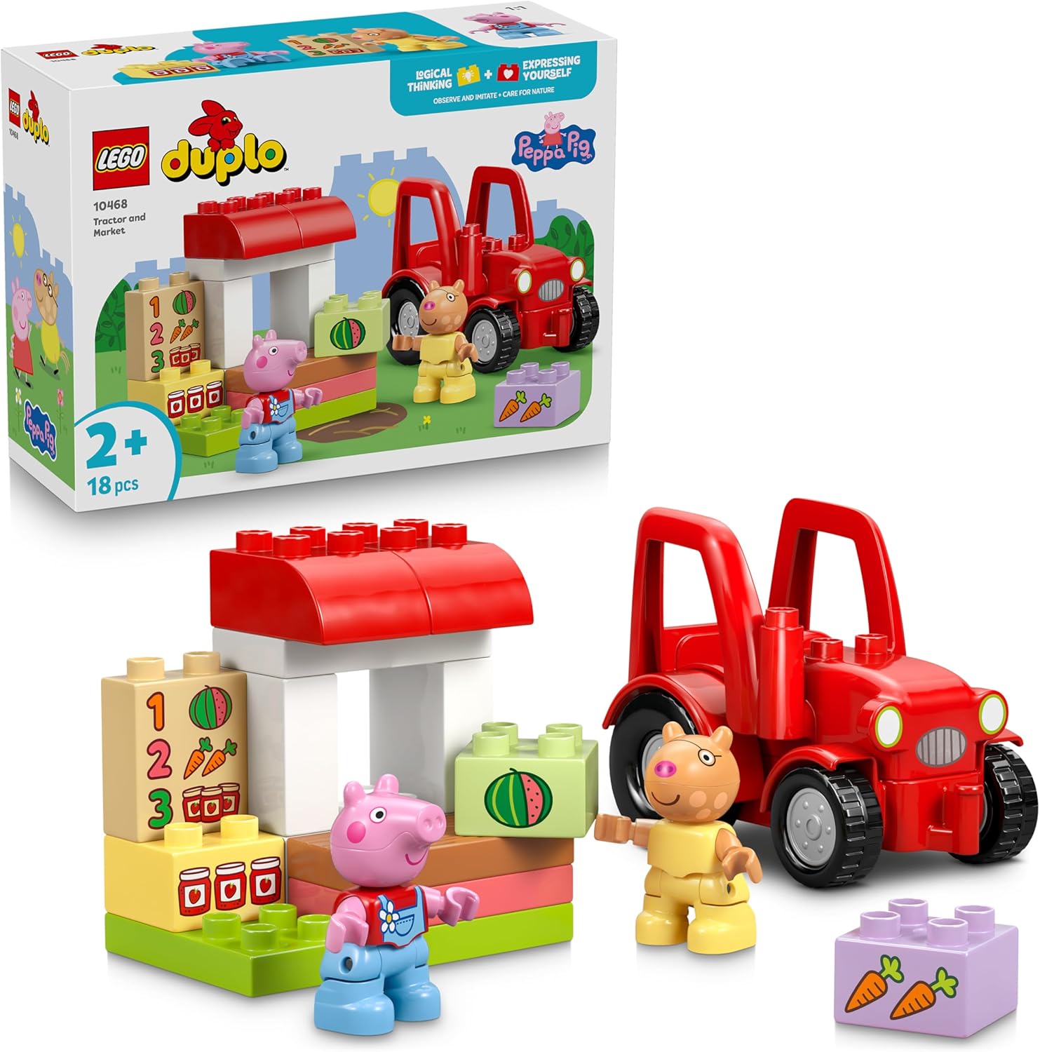 Image : LEGO DUPLO 10468 Tracteur et marché Peppa Pig