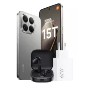 Xiaomi 15T 256 Go Gris Titane conçu avec Leica + Hyper chargeur 67W + Redmi buds 6 active Noir