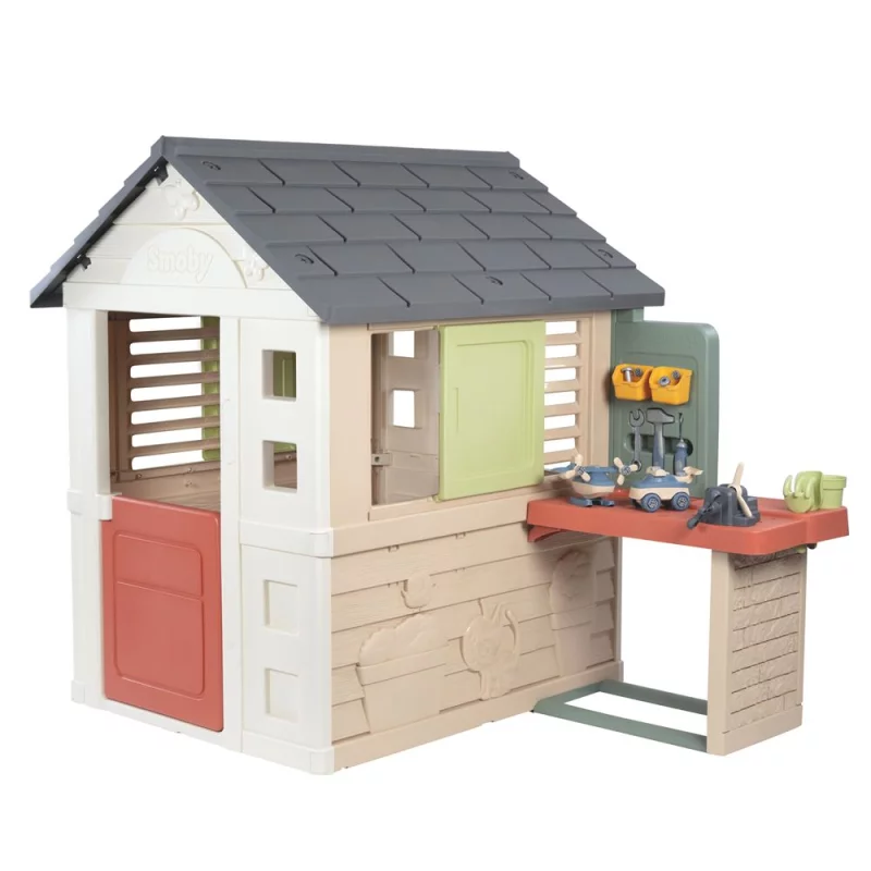 Image : Smoby S.Life Maison Nature + Atelier - Maison de jardin