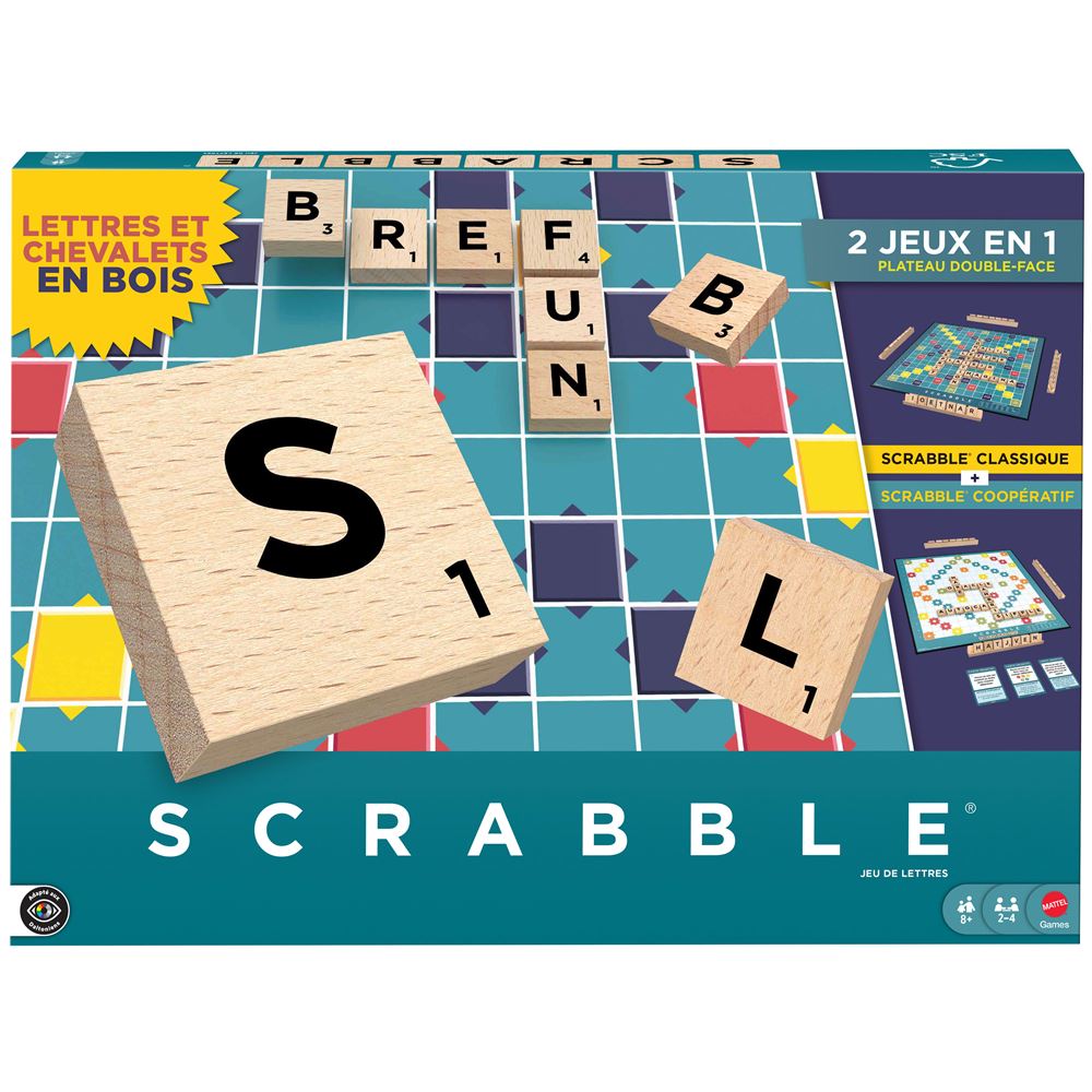 Image : Scrabble En Bois de MATTEL