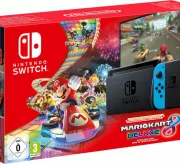 Pack Nintendo Switch Neon Rouge et Bleu + Code de telechargement Jeu Mario Kart 8 Deluxe