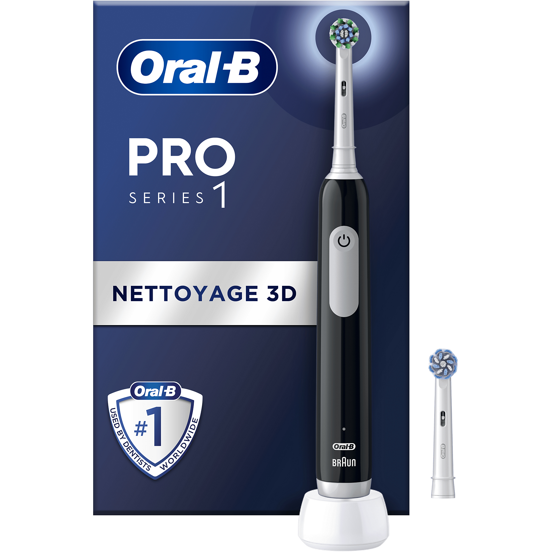 Image : ORAL-B Pro 1 Noire Cross Action + 1 bros ORALB