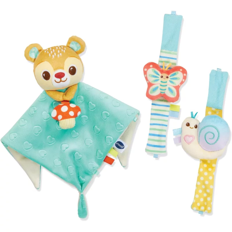 Image : Doudou Vtech Baby Coffret naissance toudoux Doudou et bracelets hochets