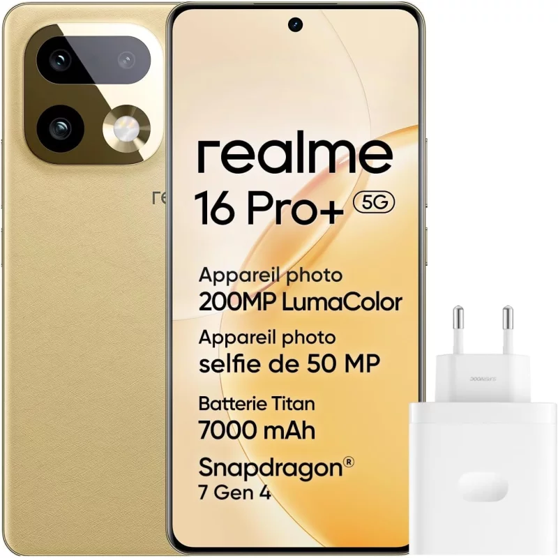 Image : Realme 16 Pro Plus 512 Go Doré profond