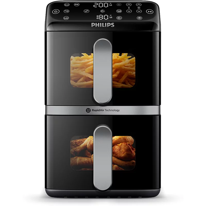 Image : PHILIPS NA461/00 Airfryer Série 4000 Vertical Duo - Friteuse sans huile