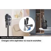 Image : SAMSUNG Jet 85S Complete VS70H25XFT/WD - Aspirateur balai