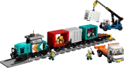 Image : LEGO 60509 Le train de marchandises du port avec grue et camion - City