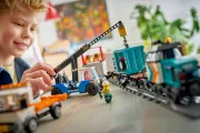 Image : LEGO 60509 Le train de marchandises du port avec grue et camion - City