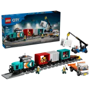 Image : LEGO 60509 Le train de marchandises du port avec grue et camion - City
