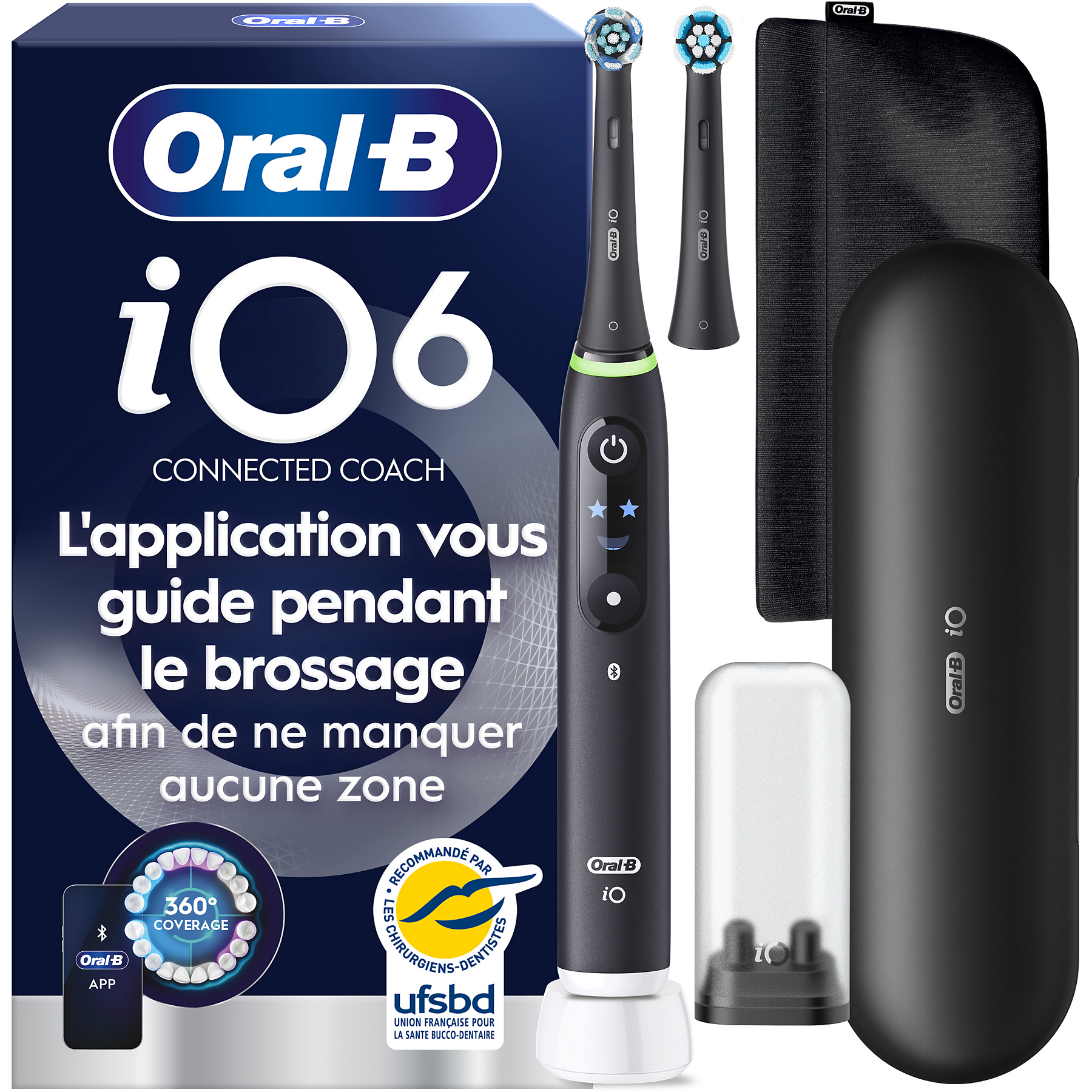 Image : ORAL-B iO6 Noire Luxe Edition - Brosse à dents électrique