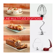 Image : MOULINEX QA5458F1 BAKE PARTNER + accessoires - Robot pâtissier