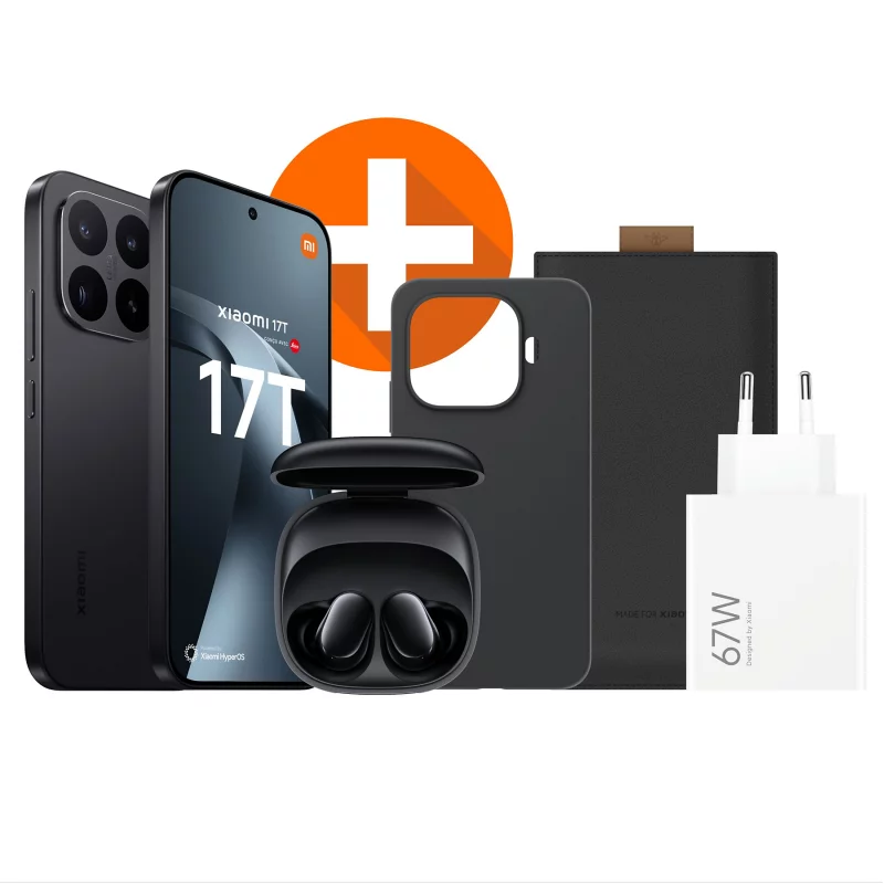 Image : XIAOMI Pack 17T 256Go Noir avec REDMI Buds 6 Play | Chargeur 67W | Housse et Coque