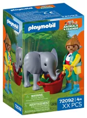 Playmobil 72092 Zoo : Eléphanteau et gardien de zoo - Animals and Friends