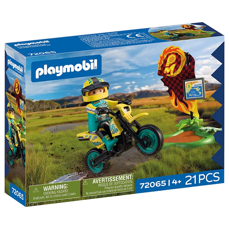 Image : Playmobil Motocross Rider & Accessoires - 72065