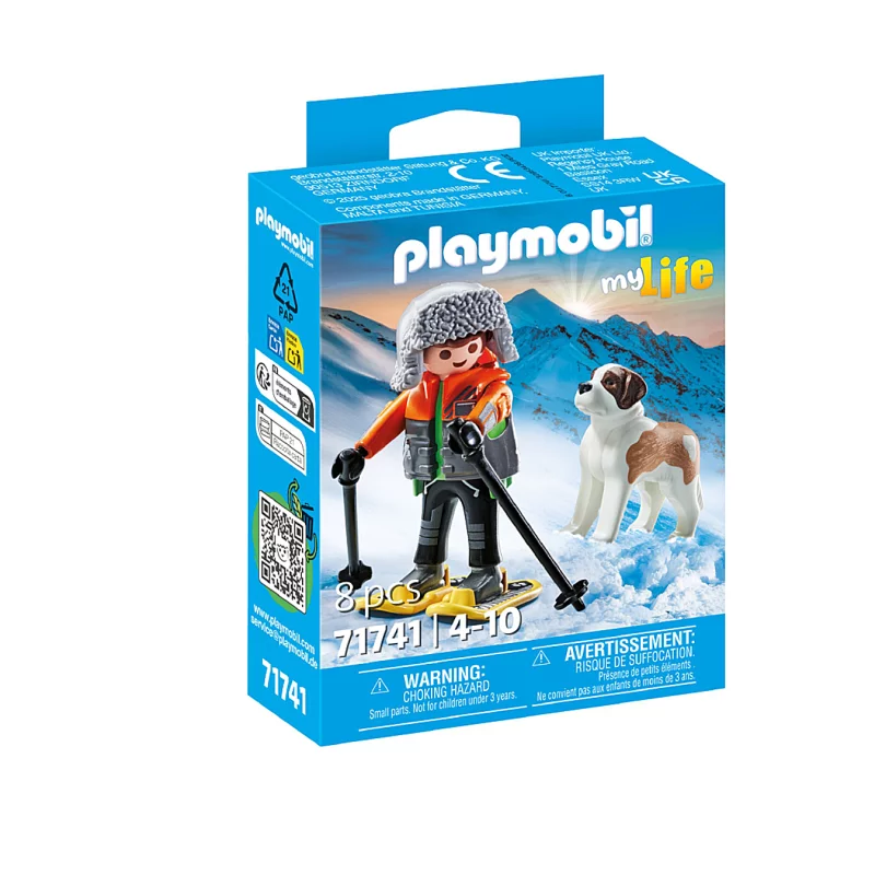 Image : Playmobil 71741 Garçon en raquettes avec Saint-Bernard - My Life