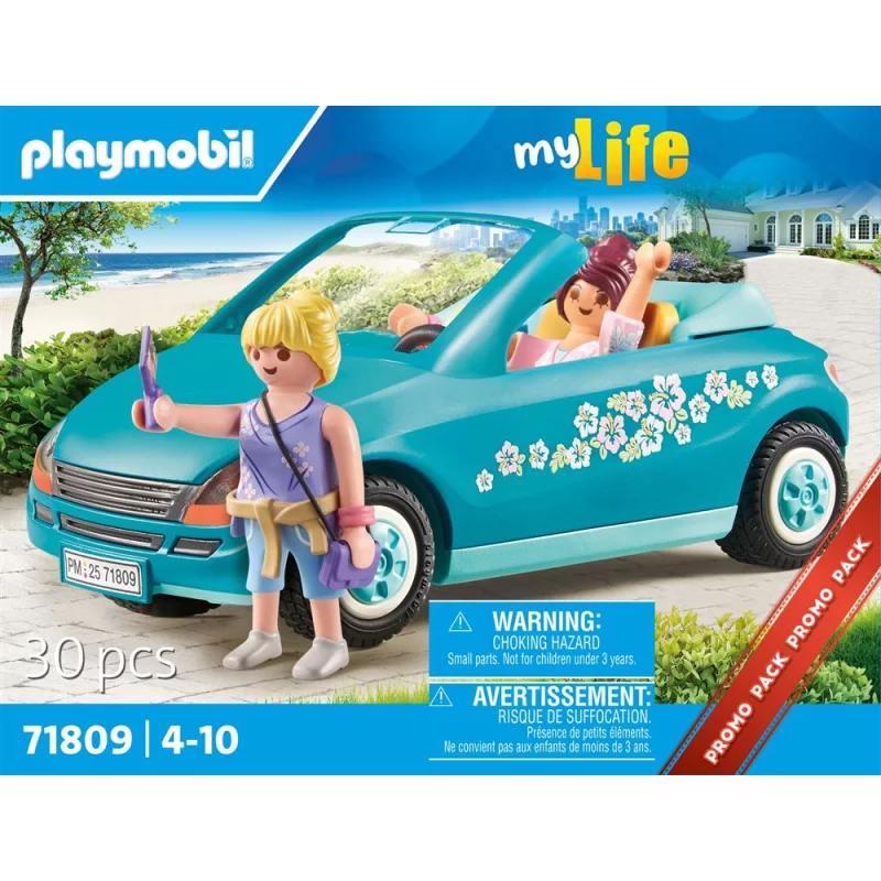Image : Playmobil Promo Pack 71809 Cabriolet jeunes filles et accessoires - My Life