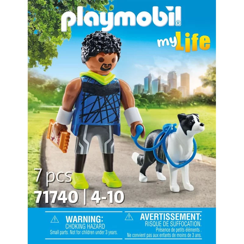 Image : Playmobil 71740 Homme sportif avec Border Collie - My Life