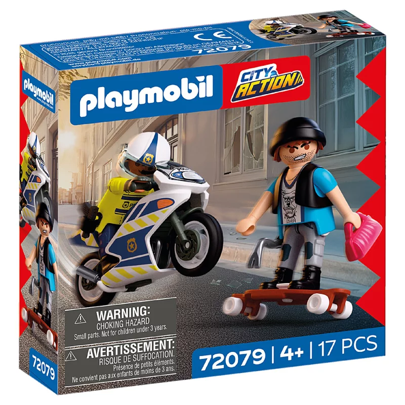 Image : Playmobil 72079 Course-poursuite en moto - City Action