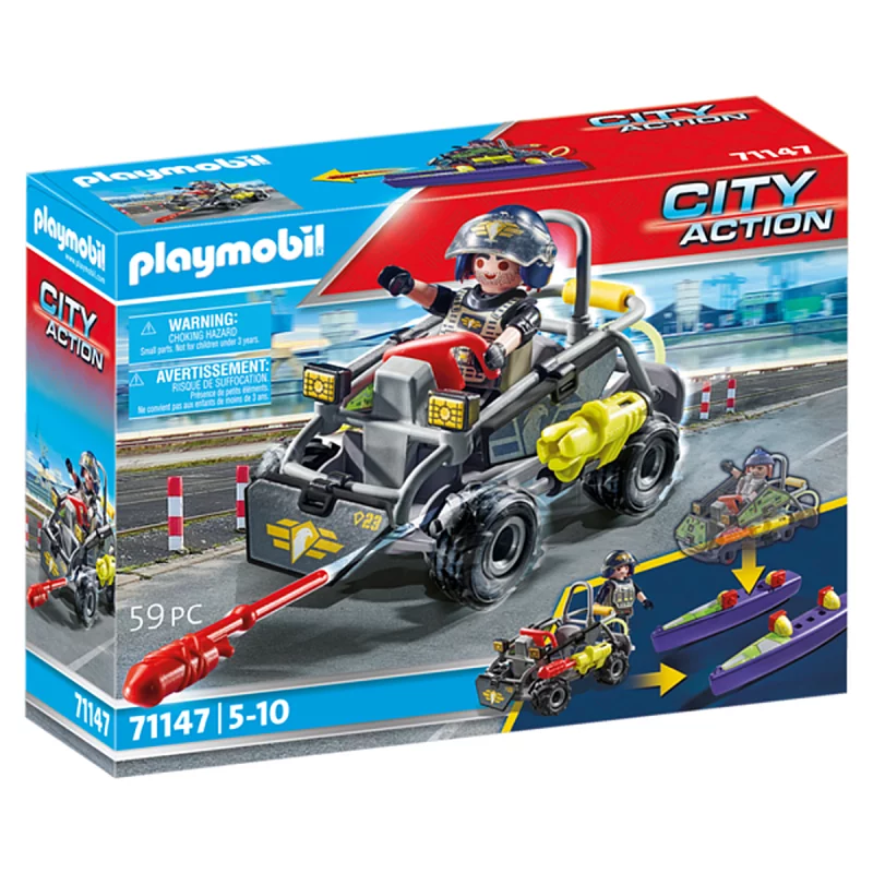Image : Playmobil 71147 Quad transformable de bandit - City Action