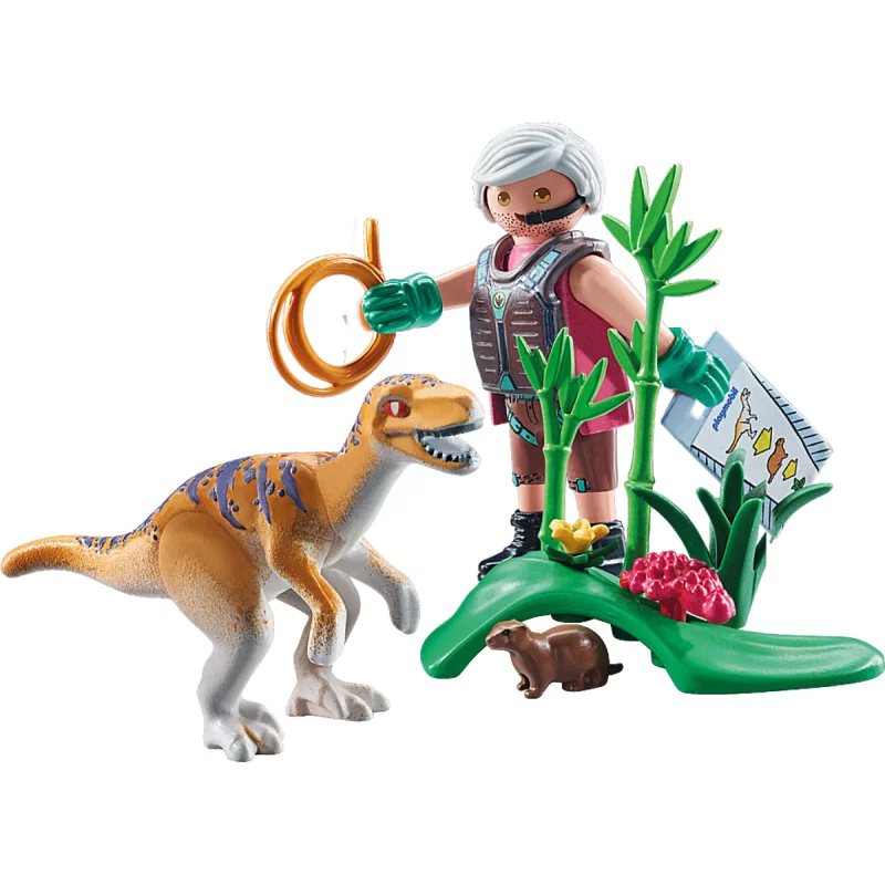 Image : Playmobil 71823 Vélociraptor et explorateur avec lasso - Dinos