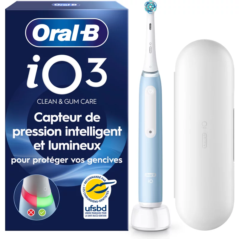Image : ORAL-B iO3 Series Ice Blue - Brosse à dents électrique