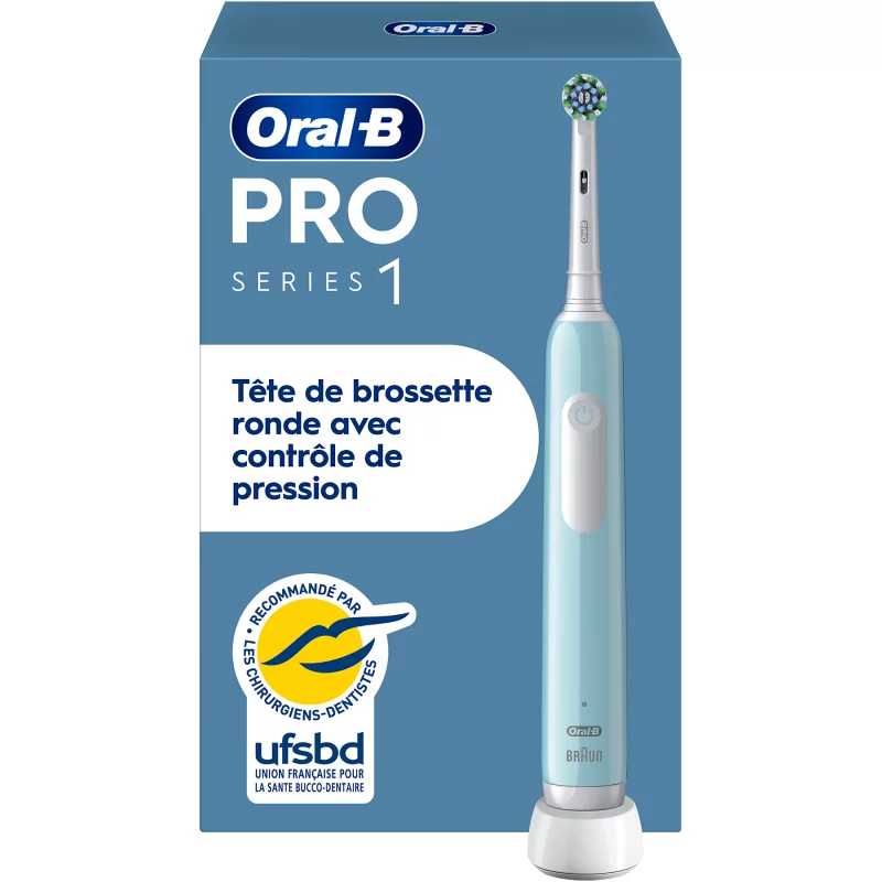 Image : ORAL-B Pro 1 Bleue Cross Action + 1 brossette - Brosse à dents électrique