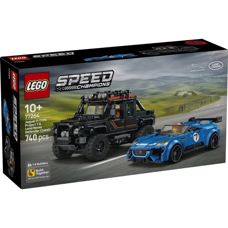 Image : LEGO 77264 La Jaguar Project 7 et le Land Rover Defender - Speed Champions