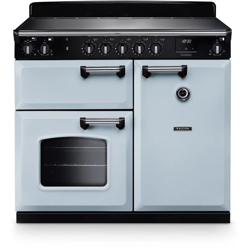 Image : FALCON NGC TAB IND 100 CM BLEU PASTEL CHROME - Piano de cuisson induction E