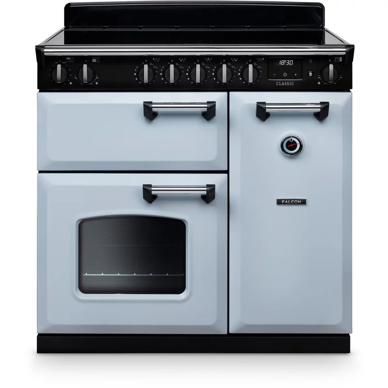 Image : FALCON NGC TAB IND 90 CM BLEU PASTEL CHROME - Piano de cuisson induction