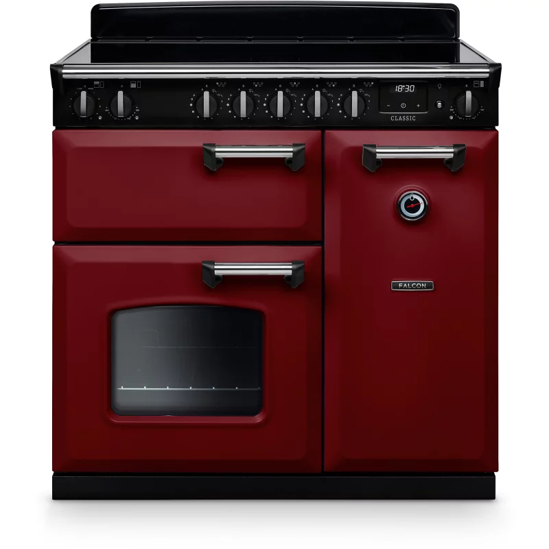 Image : FALCON NGC TAB IND 90 CM BORDEAUX CHROME - Piano de cuisson induction