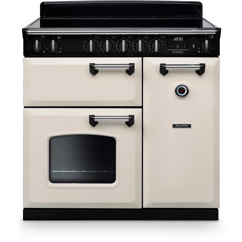 Image : FALCON NGC TAB IND 90 CM CREME PASTEL CHROME - Piano de cuisson induction