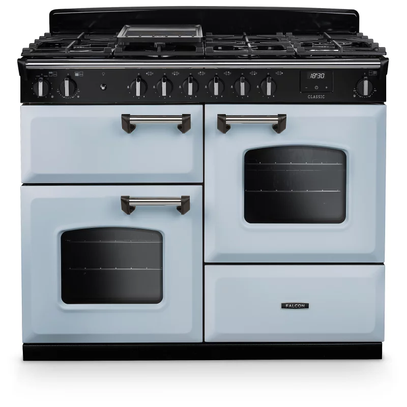Image : FALCON NGC OC TAB GAZ 110 CM BLEU PASTEL CHROME - Piano de cuisson gaz