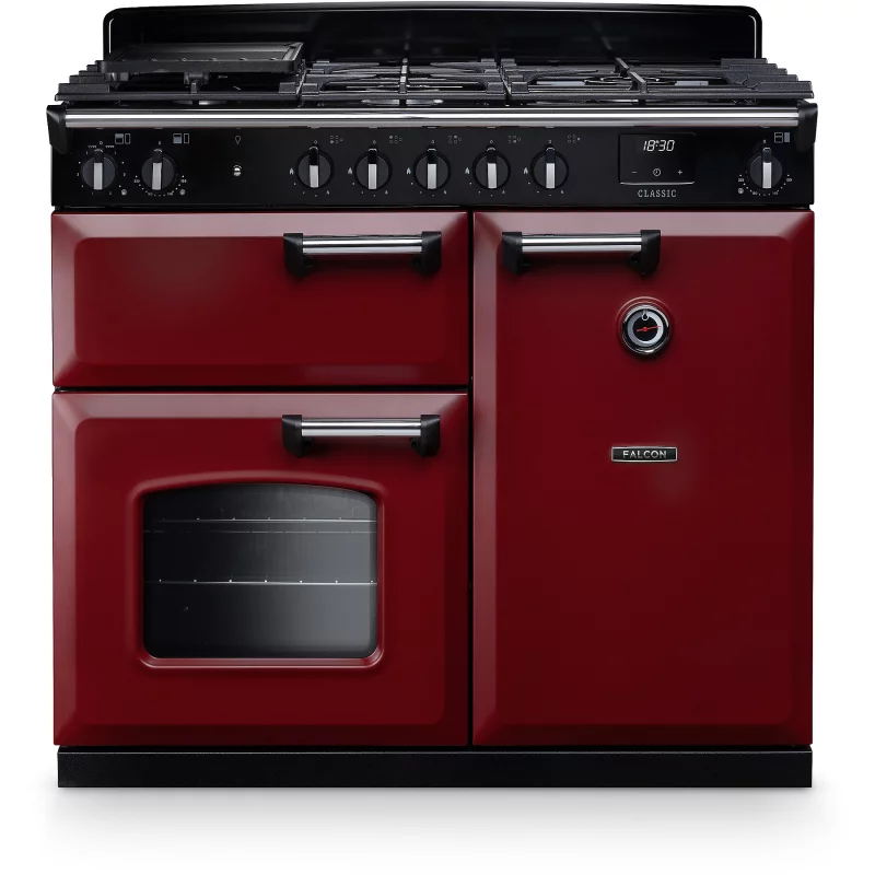 Image : FALCON NGC TAB GAZ 100 CM BORDEAUX CHROME - Piano de cuisson gaz